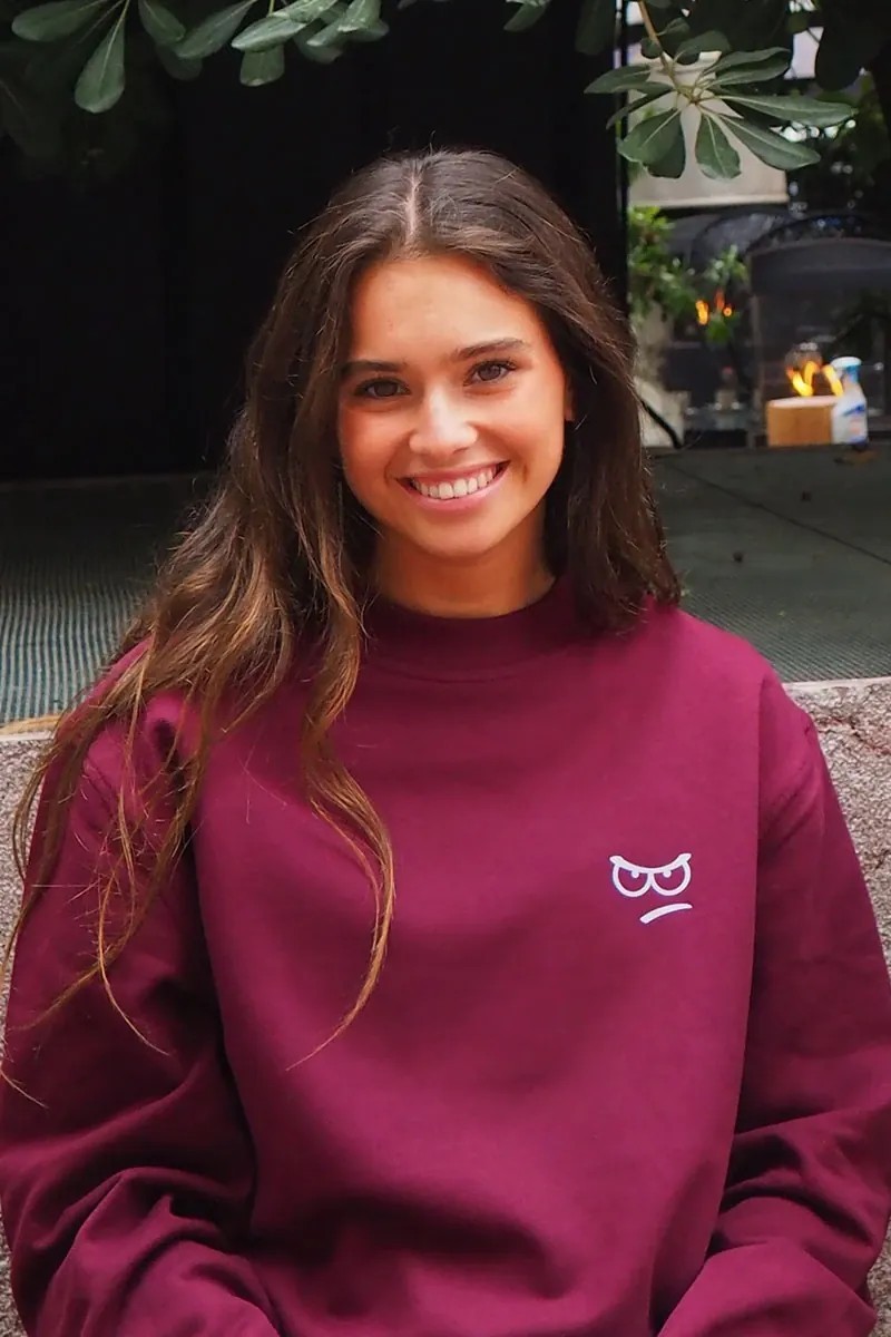SUDADERA CREW GRANATE