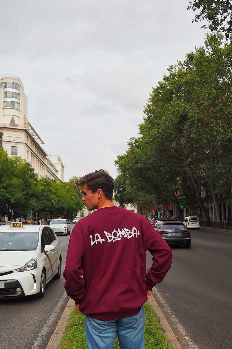 SUDADERA CREW GRANATE