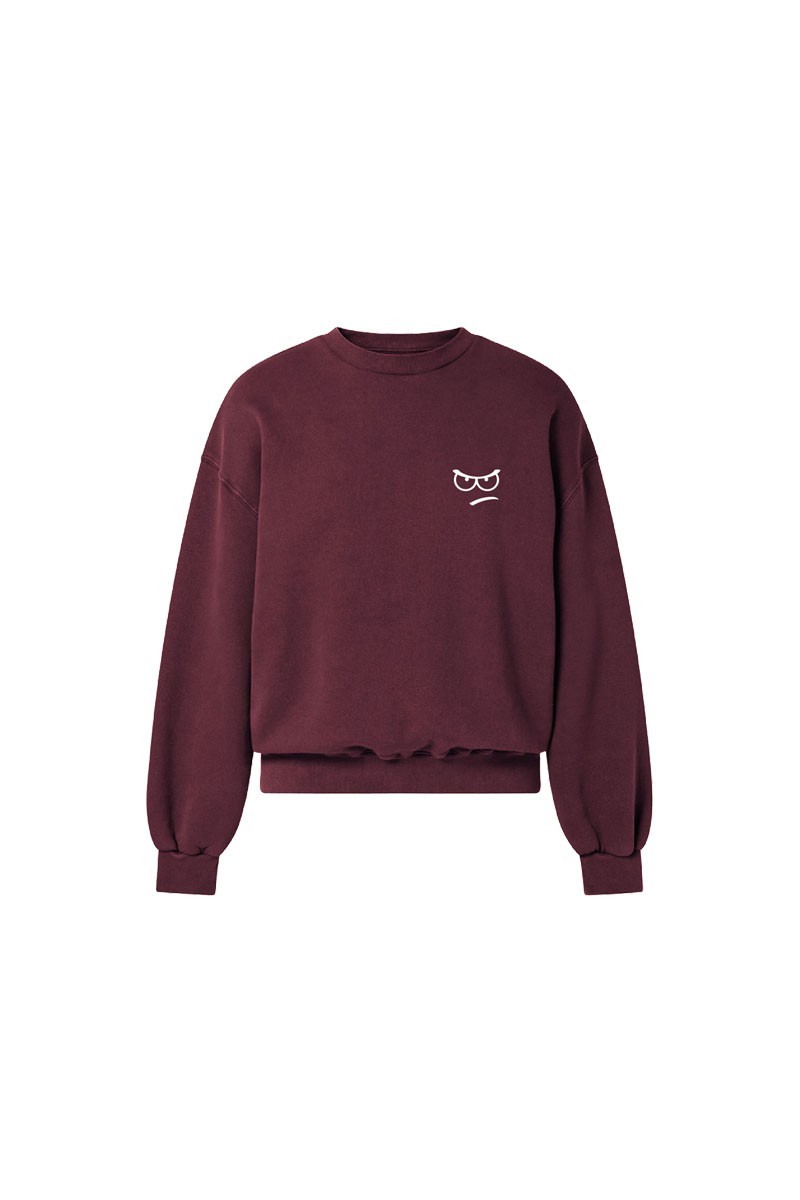 SUDADERA CREW GRANATE
