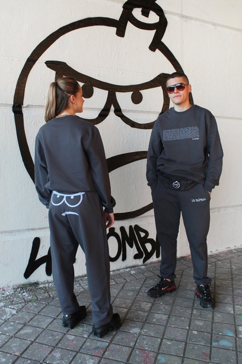 SUDADERA CREW CHARCOAL