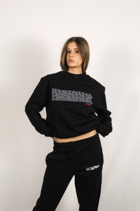 SUDADERA CREW NEGRA